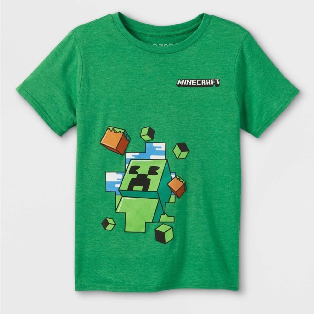 BOYS Minecraft Creeper T-Shirt S NWT